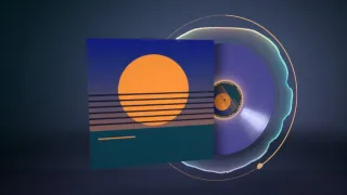 A still of the Vinyl template in the Colour Pressing style, with our test cover