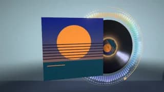 A still of the Vinyl template in the Daylight Card style, with our test cover