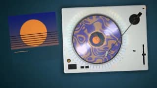 A still of the Vinyl template in the Marble Edition style, with our test cover