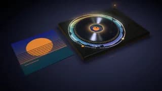A still of the Vinyl template in the Midnight Deck style, with our test cover