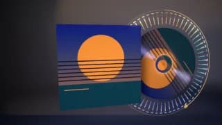 A still of the Vinyl template in the Picture Disc style, with our test cover