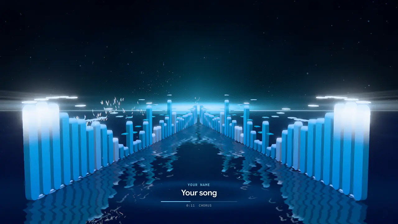 The YouTube version: Bars in the Golden Hour style, with the title card, playing your song