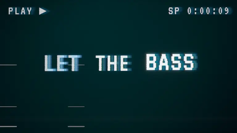 The Lyric Video template in the VHS Tape style, our test lyrics landing word by word