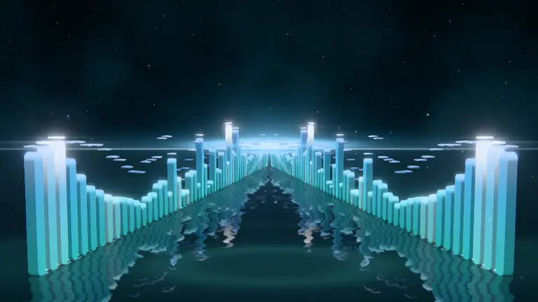 Bars, its default look, a real render of the demo song's chorus