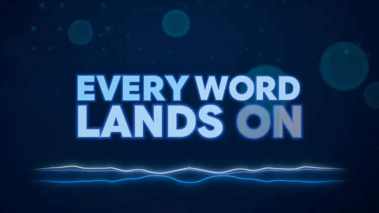 Lyric Video in the Afterglow style, a real render of the demo song's chorus