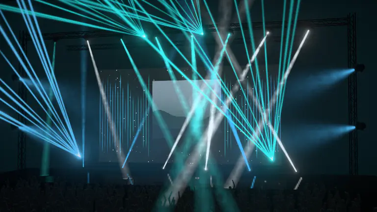 Stage, its default look, a real render of the demo song's chorus