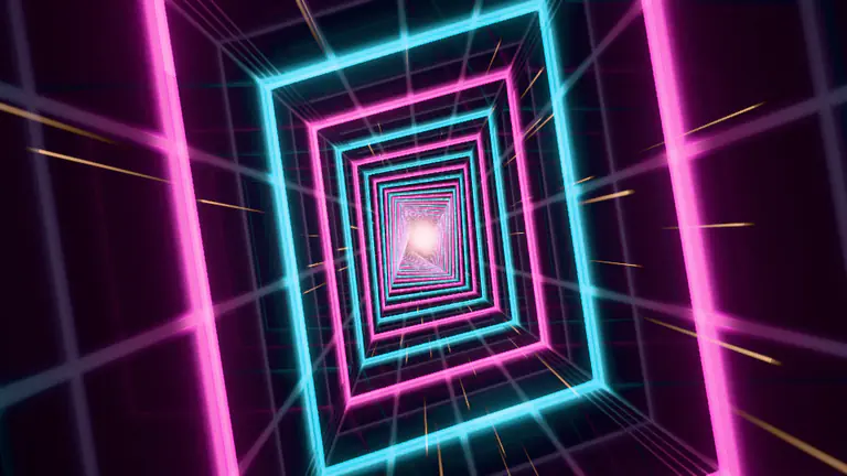 Tunnel in the Synth Diamond style, a real render of the demo song's chorus